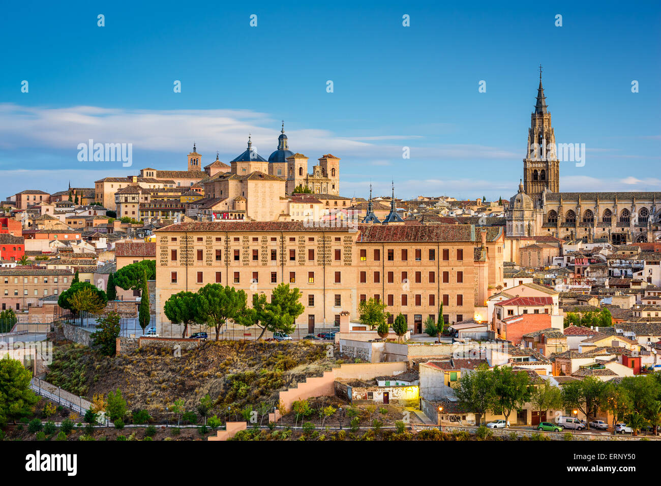 Toledo, Spanien Stadt Stadtansicht am Dom. Stockfoto