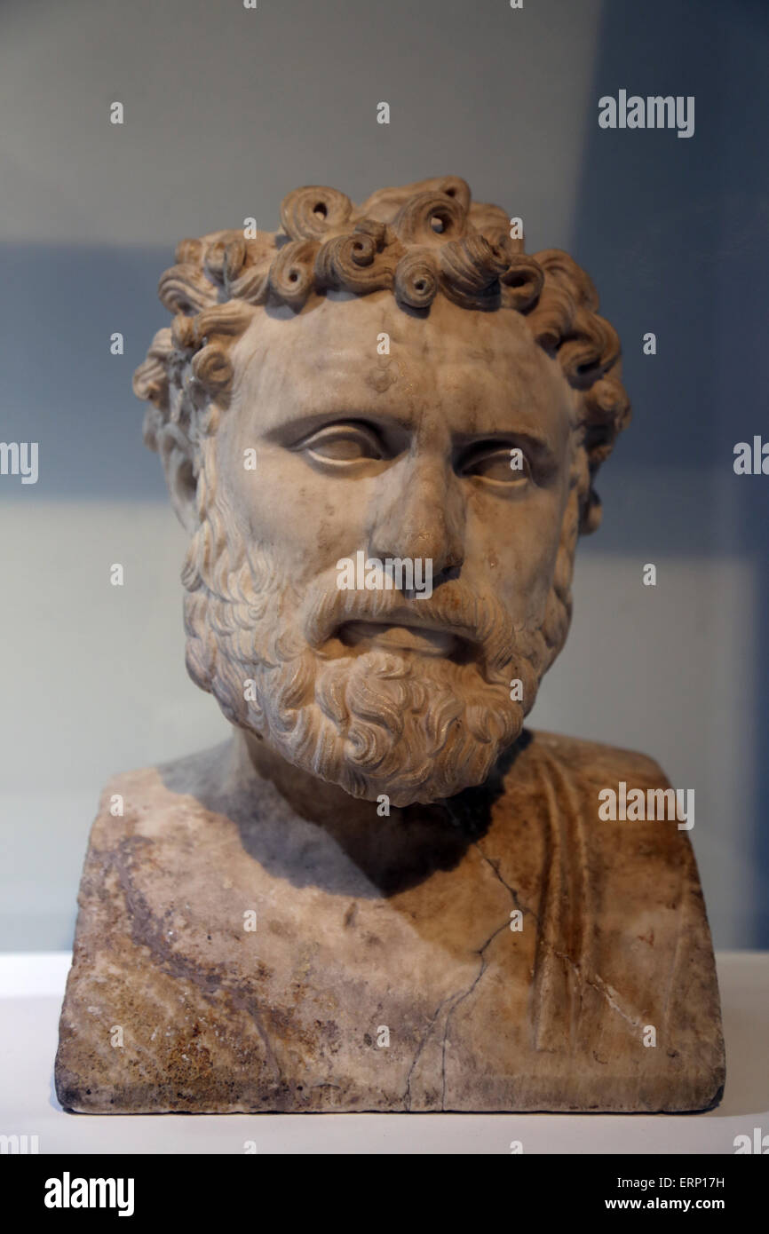 Herm ein Rhetor. Von Herculaneum, Villa der Payri. Marmor. Römische Kopie nach einem hellenistischen Original. Stockfoto