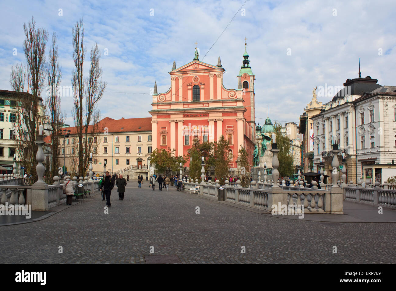 Ljubljana Stadtlandschaft Stockfoto
