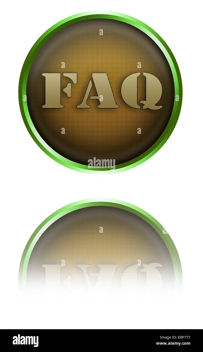 Schaltfläche "FAQ". Stockfoto