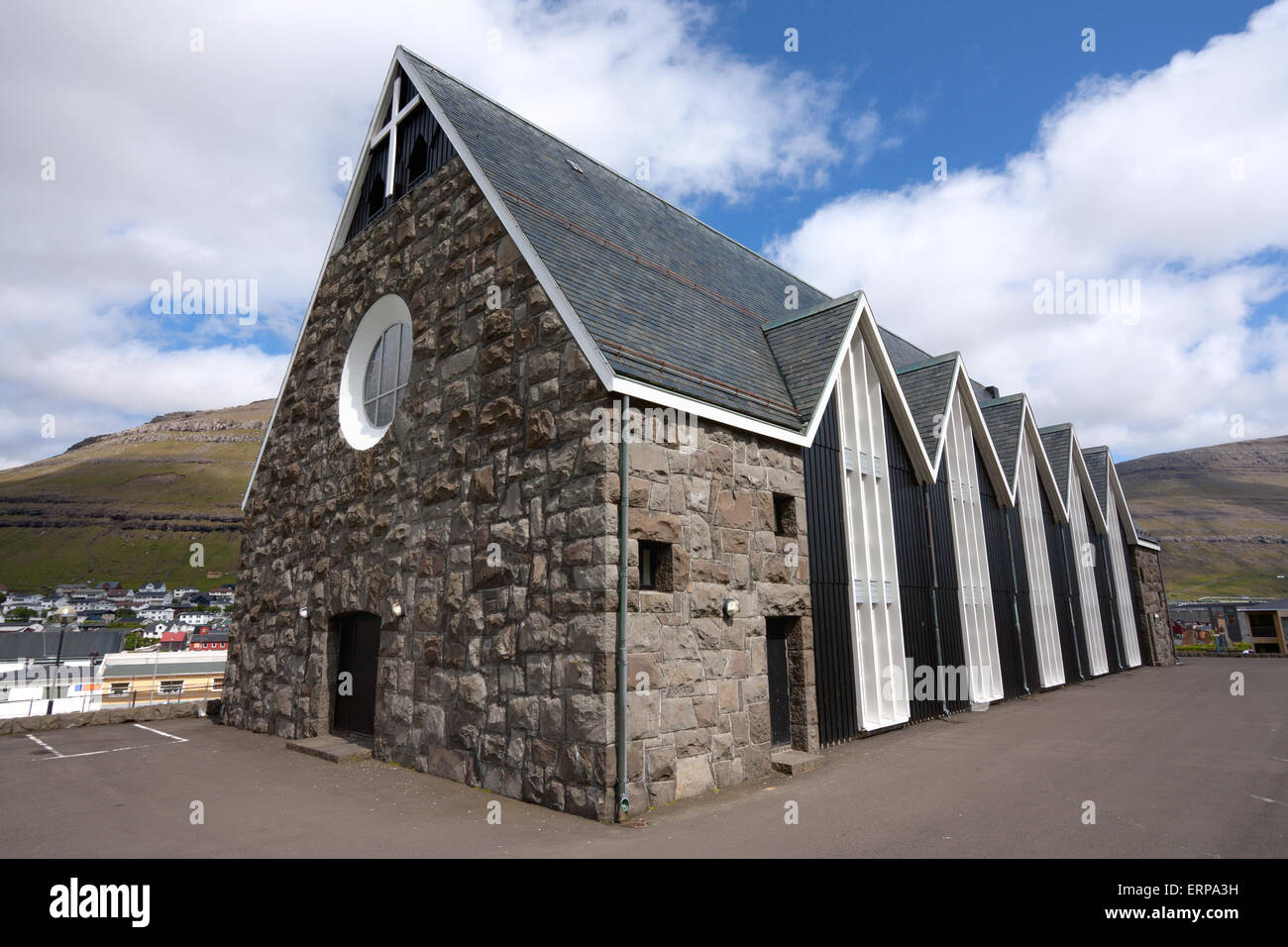 Christianskirkjan Klaksvik, Färöer Inseln Stockfoto