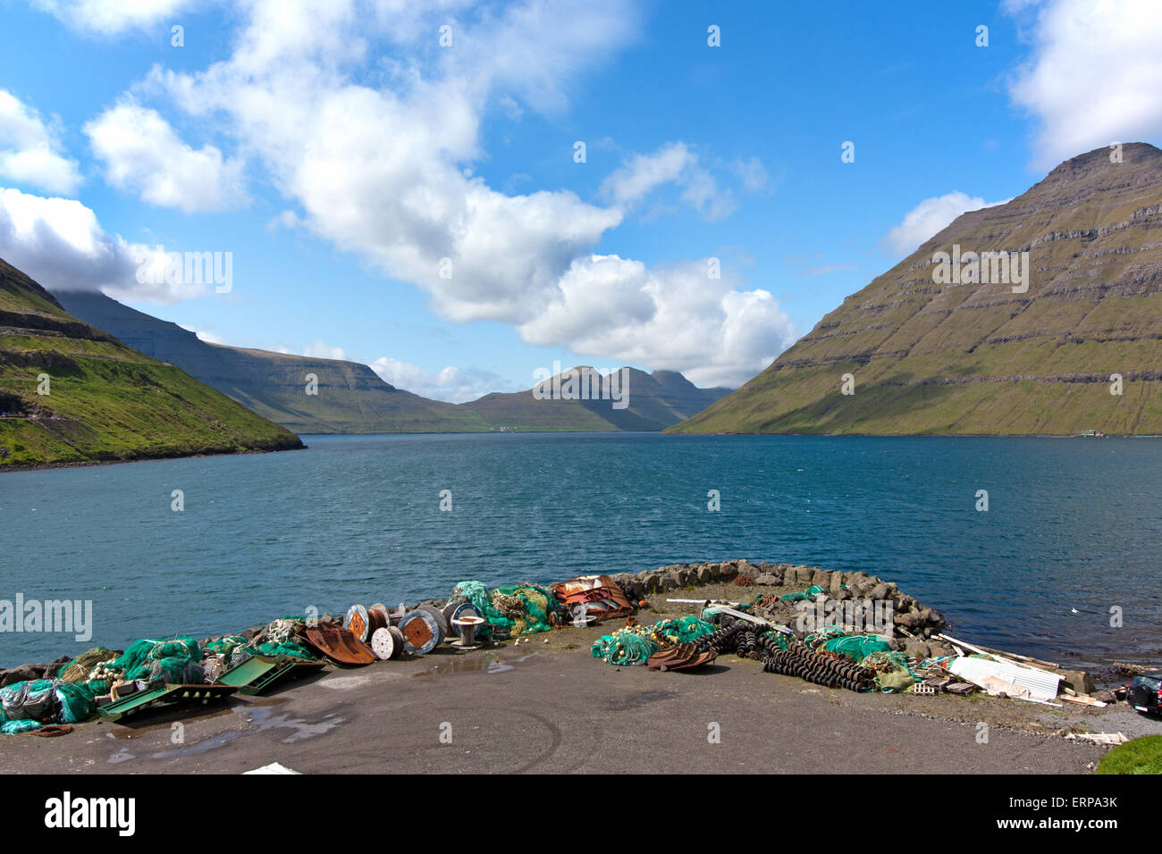 Färöer Inseln, Haraldssund Fjord: Naturlandschaft Stockfoto