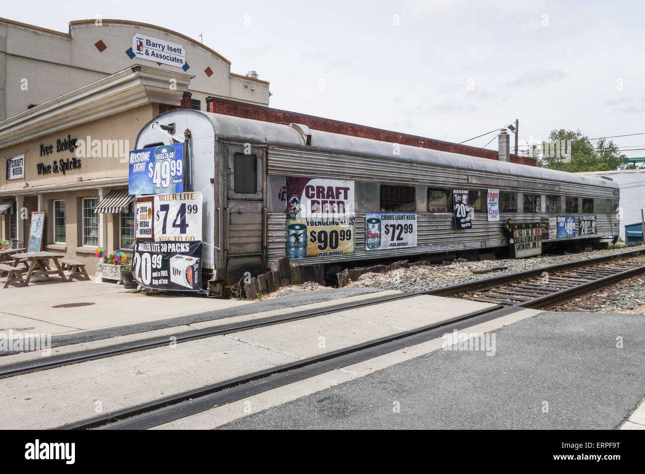 American Diner im alten Bahnhof Passagier Auto, Phillipsburg, New Jersey, Vereinigte Staaten von Amerika, USA. Stockfoto