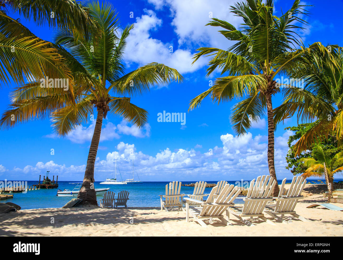 Schönen karibischen Strand auf der Isla Saona, Dominikanische Republik Stockfoto