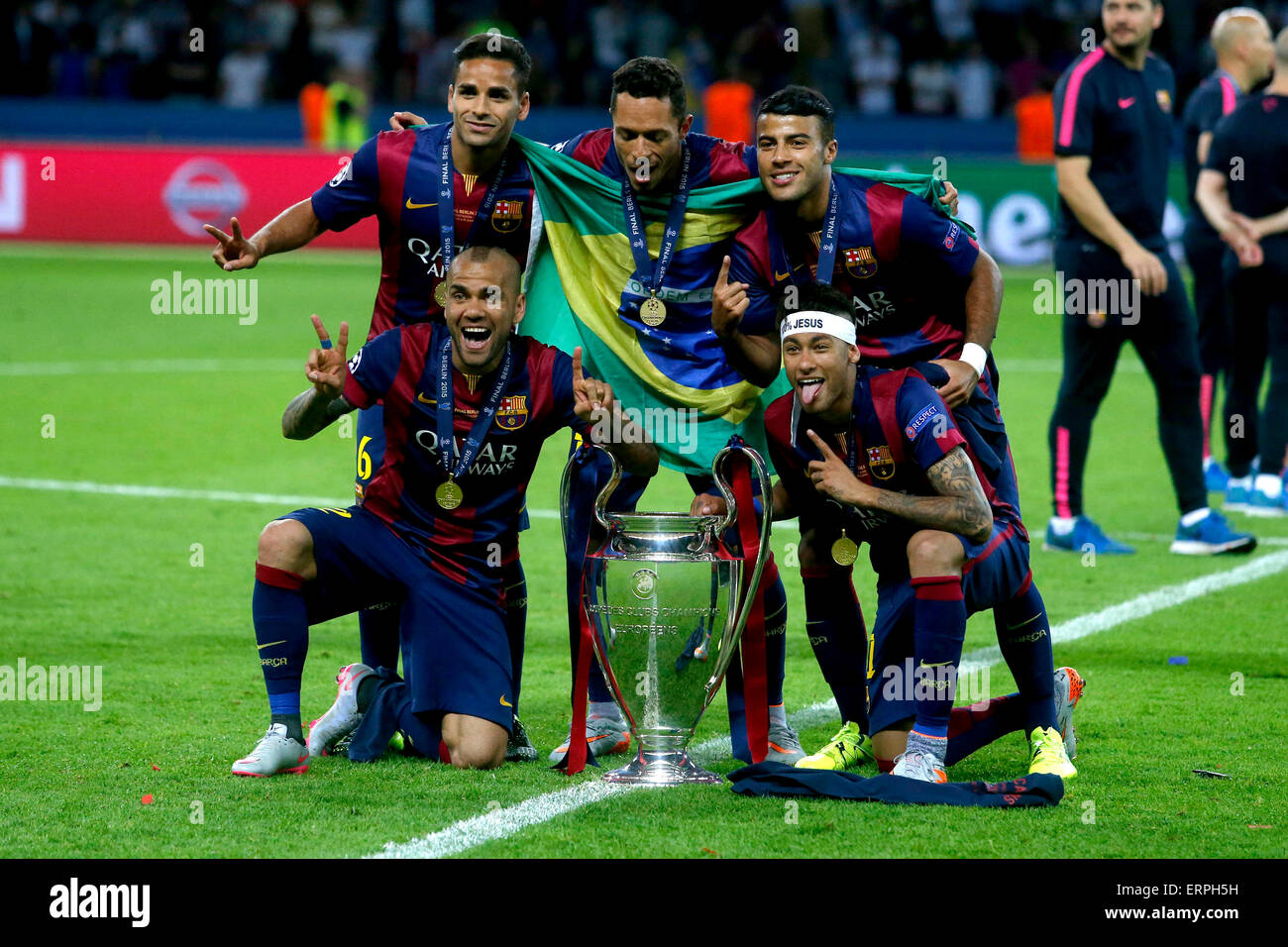 Berlin (Deutschland). 6. Juni 2015. Fußball / Fußball: Uefa Champions League  - Finale Juventus Vs Barcellona im Olympiastadion in der Stadt Berlin. die  Barcelona gewann die Champions League gegen Juventus Turin mit