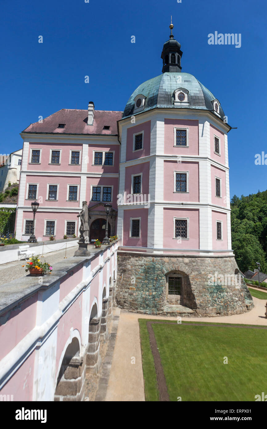 Becov nad Teplou, Barock und Gotisches Schloss , Tschechische Burg, Region Karlovy Vary, Tschechische Republik, Europa Stockfoto