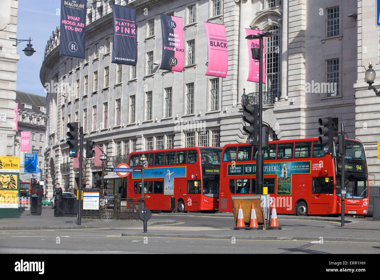 Straßenszene Regent Street/Piccadilly Circus City of Westminster London Stockfoto