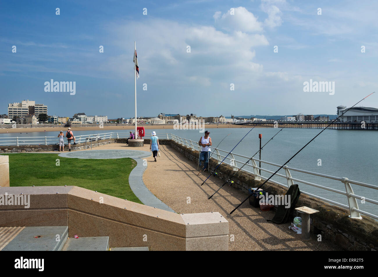 Grand Pier, Weston-Super-Mare von Knightstone Insel, Somerset, England UK Stockfoto