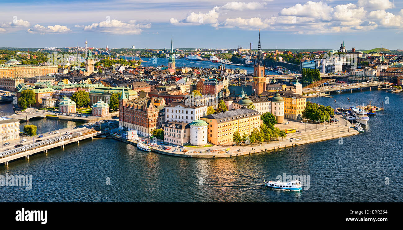 Luftaufnahme von Gamla Stan (Altstadt) in Stockholm, Schweden Stockfoto