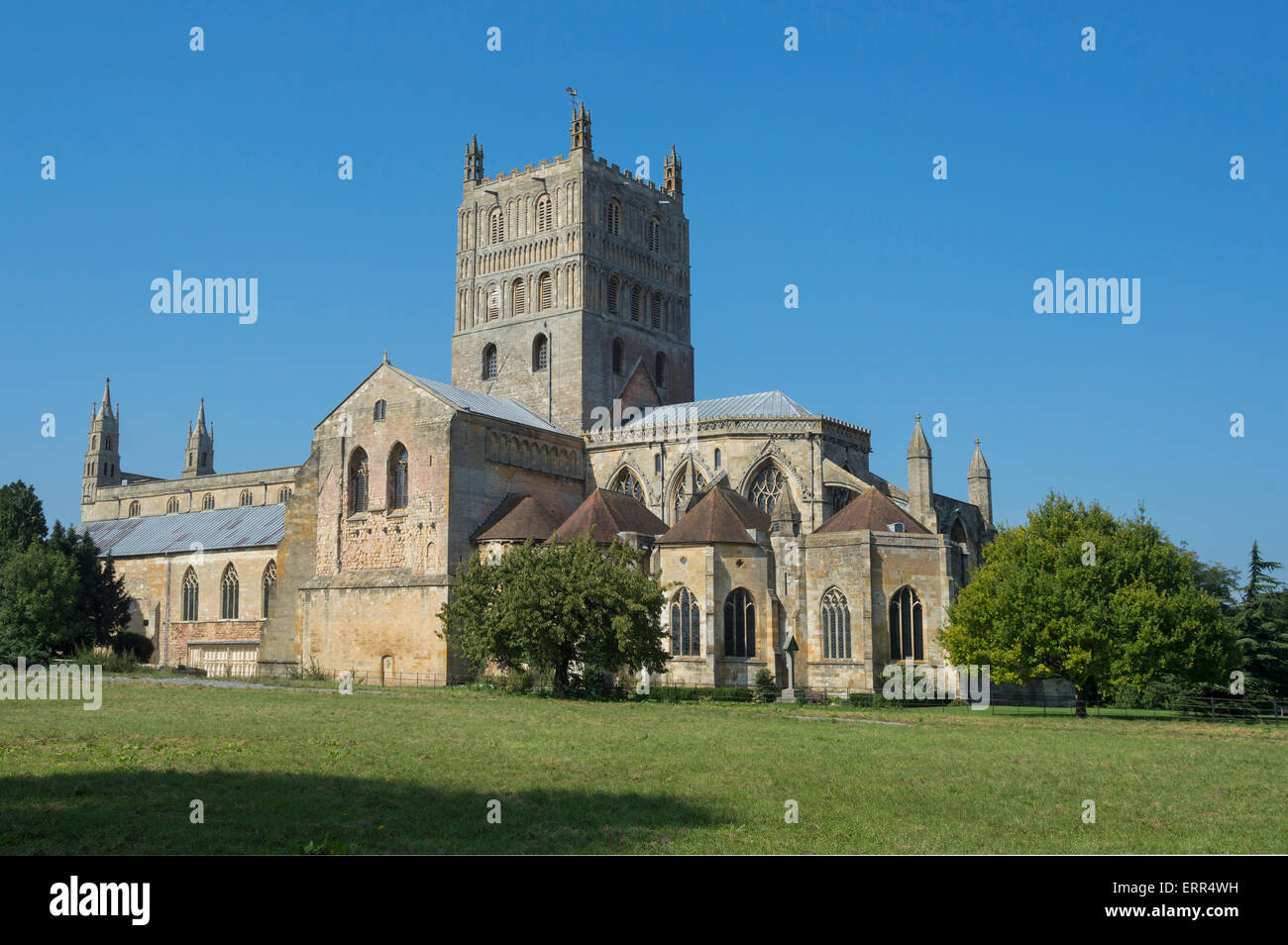 Abtei von Tewkesbury, Gloucestershire, UK; England; Stockfoto