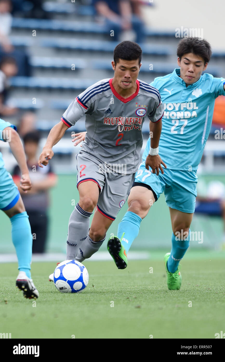 Tokio, Japan. 6. Juni 2015. (L-R) Masato Yuzawa (), Kenta Nishizawa (Fußball): Aminovital Cup 2015, 4. Kanto-Universität-Fußball-Turnier Halbfinale match zwischen Tsukuba-Universität 3-2 Ryutsu Keizai Universität Ajinomoto Feld Nishigaoka in Tokio, Japan. Bildnachweis: AFLO SPORT/Alamy Live-Nachrichten Stockfoto