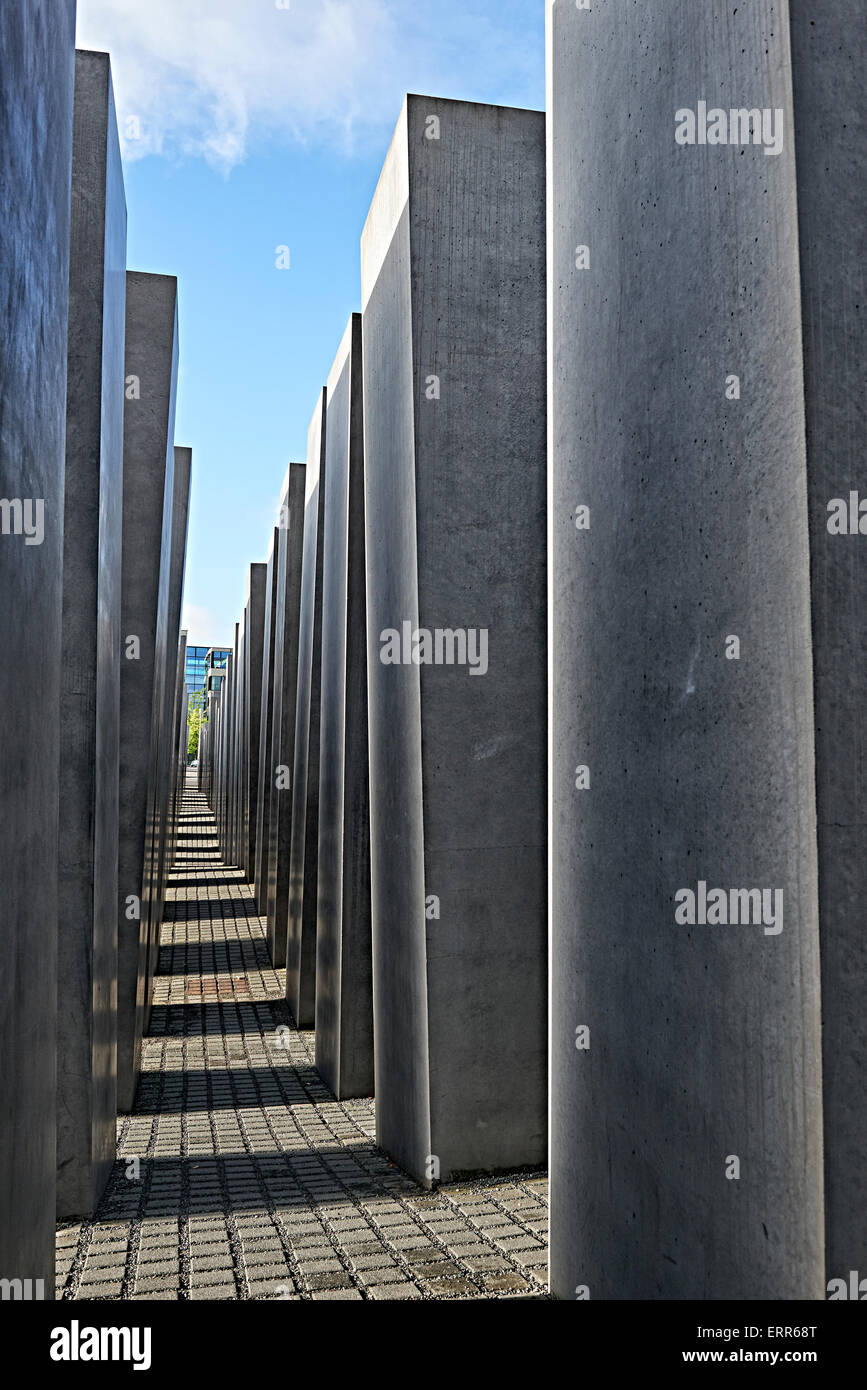 Deutschland, Berlin, Bezirk Mitte, Holocaust-Mahnmal, Schoa-Mahnmal von dem Architekten Peter Eisenmann. Stockfoto
