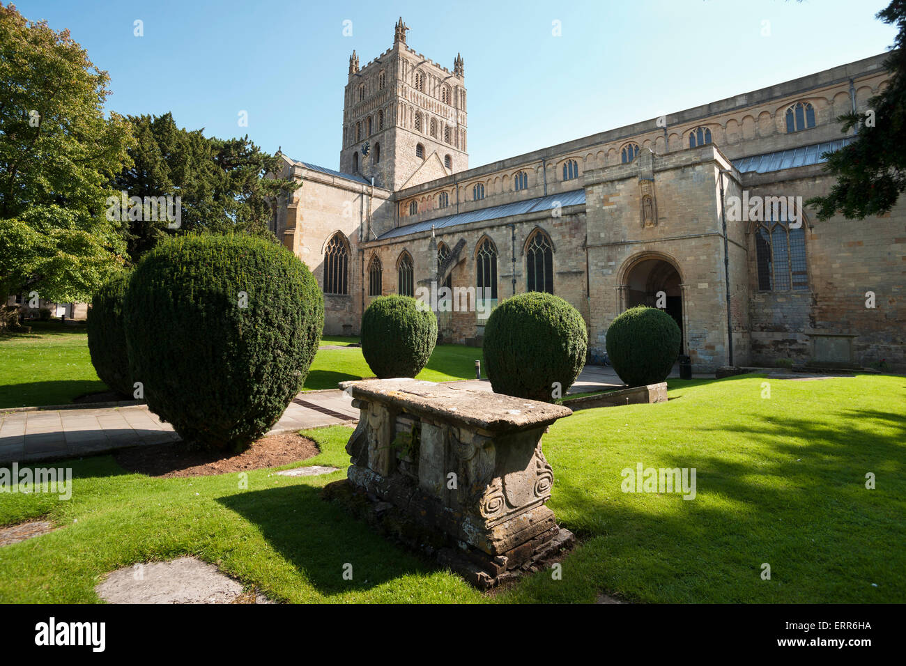 Tewkesbury; Abtei; Gloucestershire; VEREINIGTES KÖNIGREICH; England; Vereinigtes Königreich Stockfoto