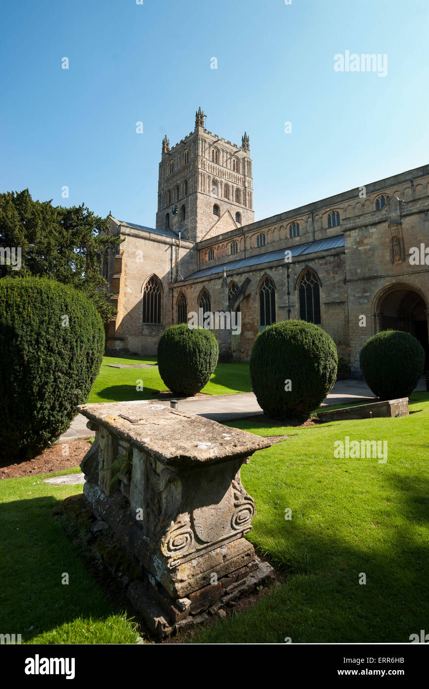 Tewkesbury; Abtei; Gloucestershire; VEREINIGTES KÖNIGREICH; England; Vereinigtes Königreich; Stockfoto