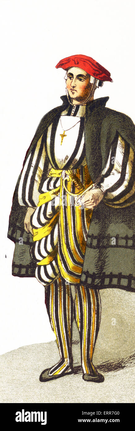 Die Figur hier vertreten ist ein deutscher Patrizier zwischen 1500 und 1550. . Diese Abbildung stammt bis 1882. Stockfoto
