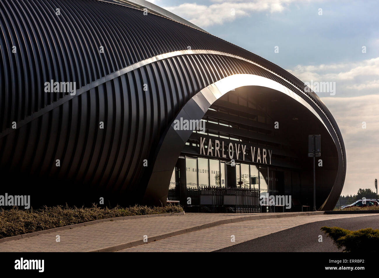 Flughafen in Karlsbad, das neue terminal Halle. Tschechische Republik Stockfoto