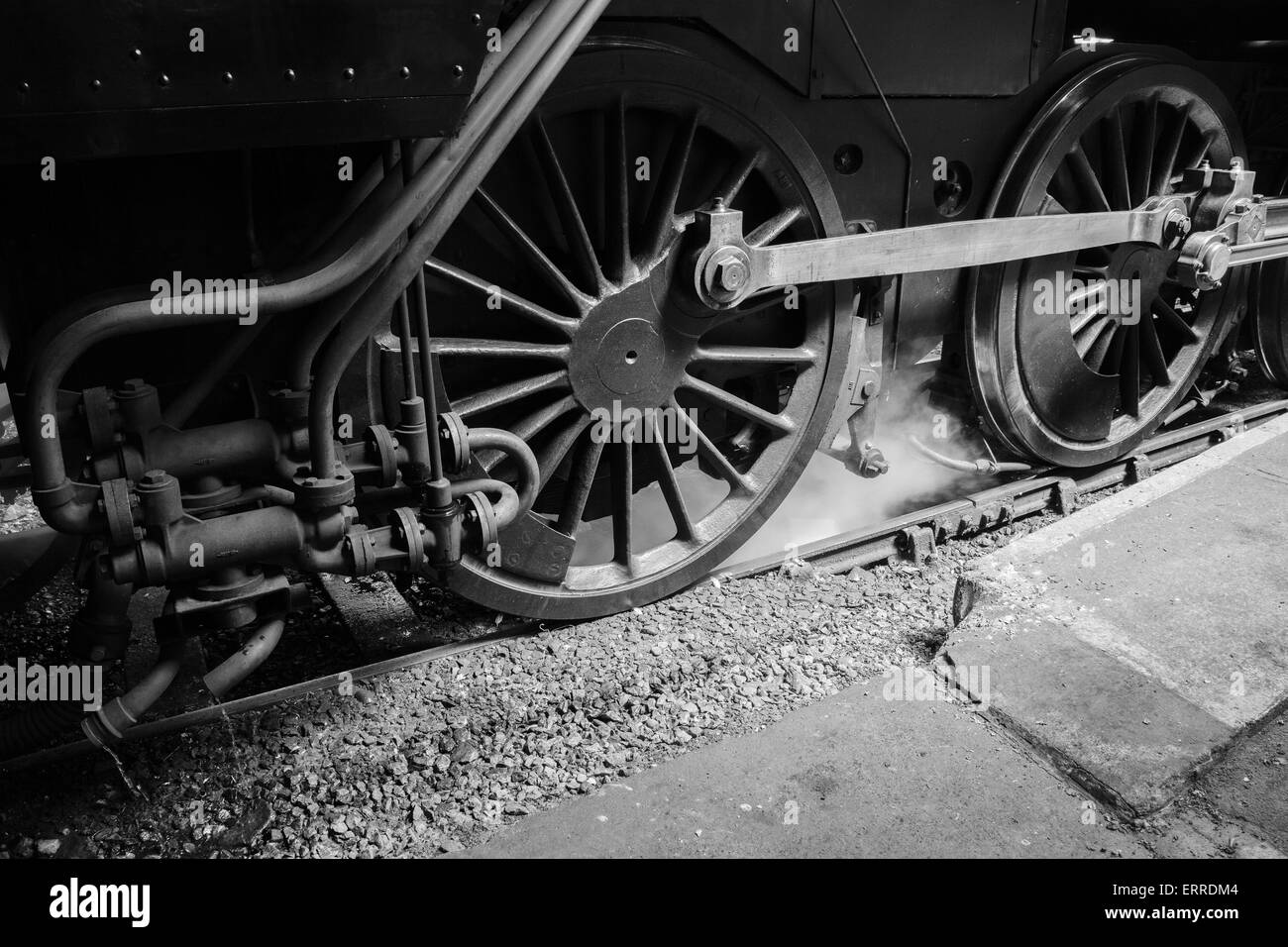 Motor Nr. 75078, einem Standard 4 Dampflok auf der Keighley & Worth Valley Railway erhalten. Stockfoto