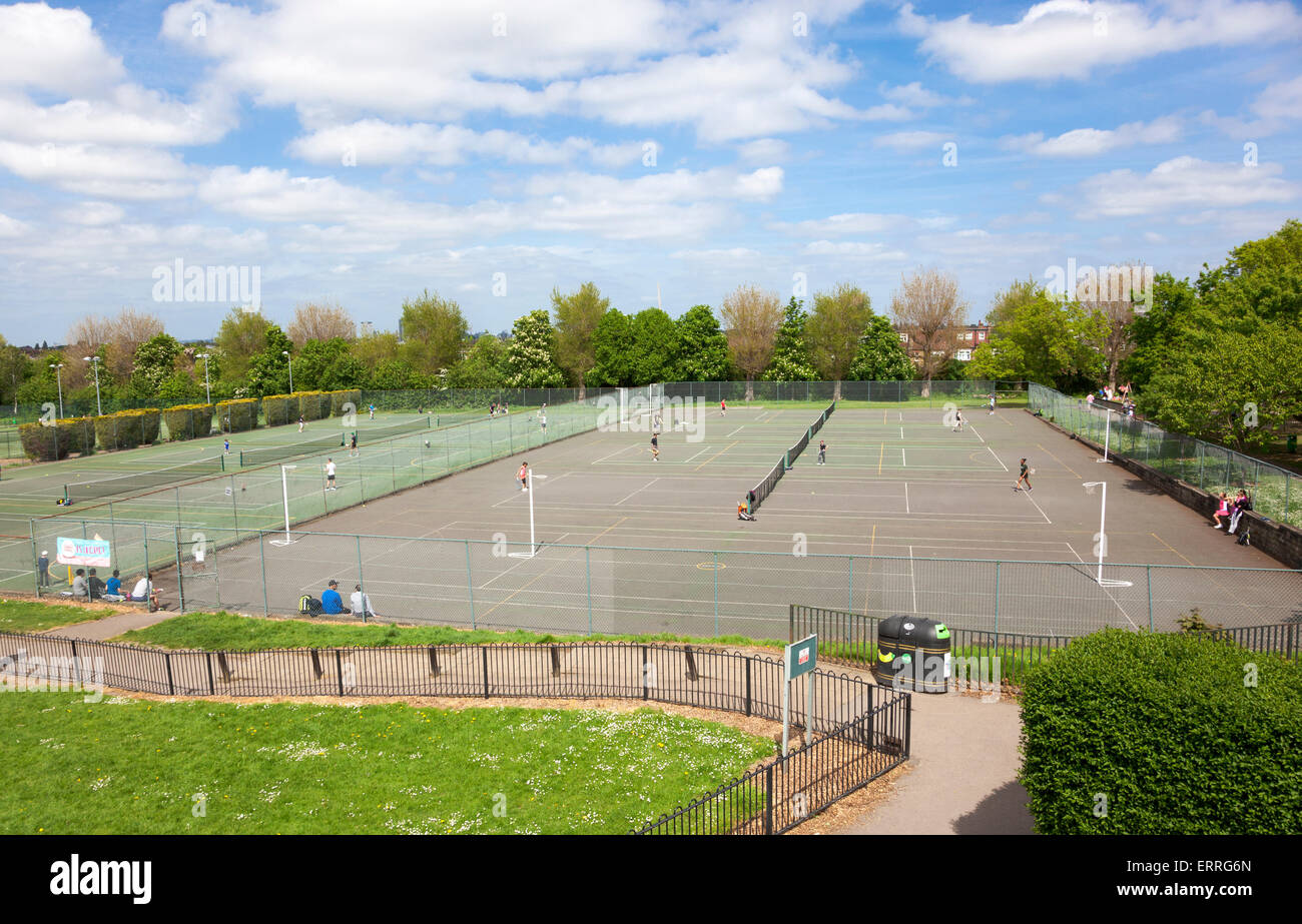 Wimbledon Park Tennisplätze Stockfoto
