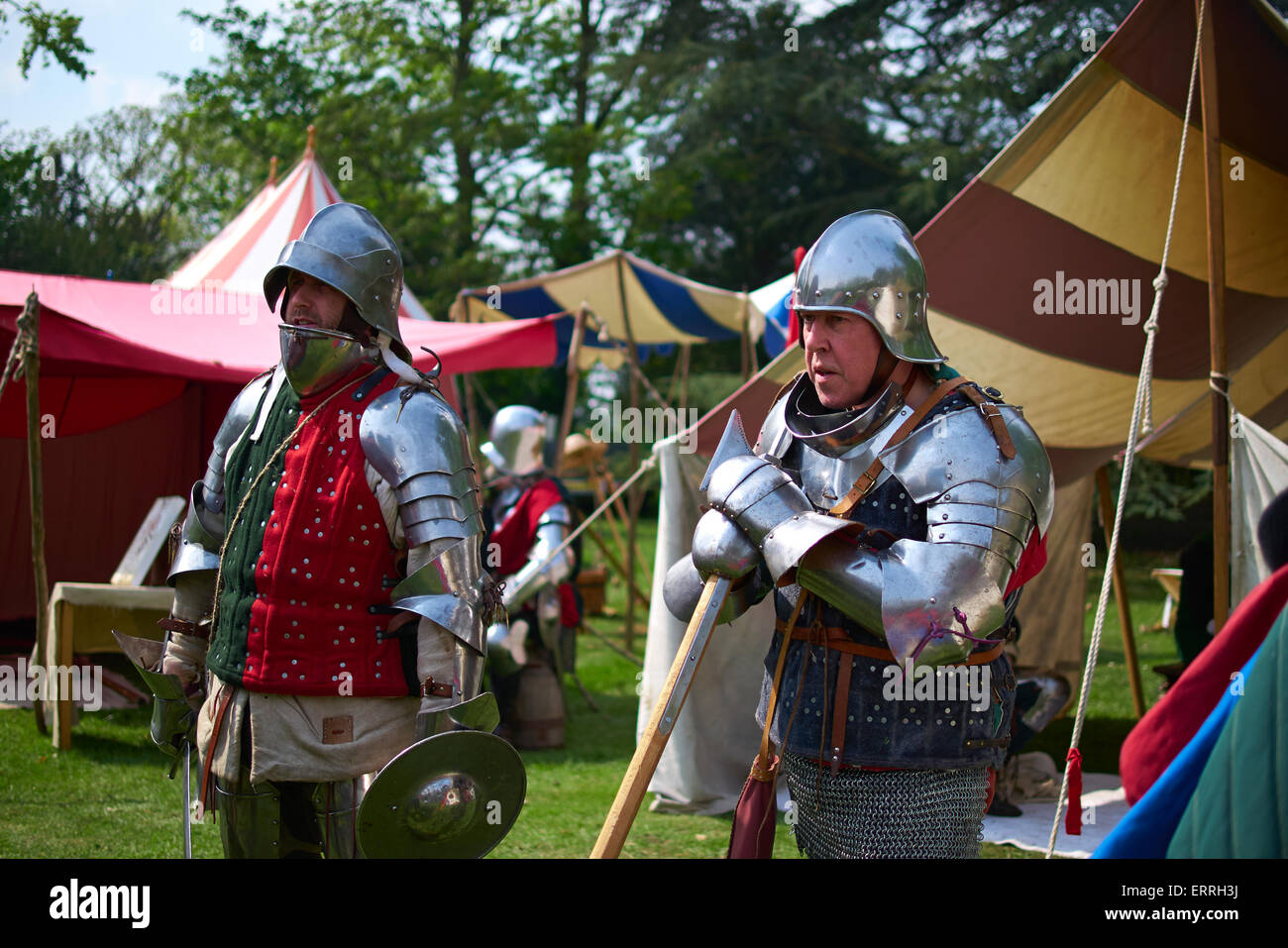 Mittelalterliche Schlacht bei Hedingham Castle, Essex, England, UK Stockfoto