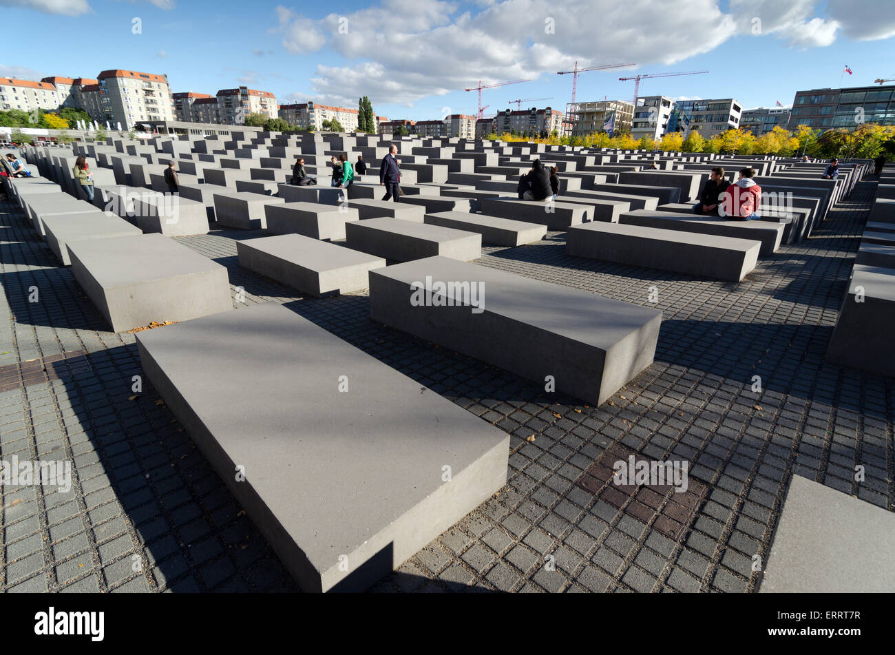 BERLIN, Deutschland - 29. September 2013: Das Denkmal für die ermordeten Juden Europas auch bekannt als das Holocaust-Mahnmal. Entwickelt Stockfoto