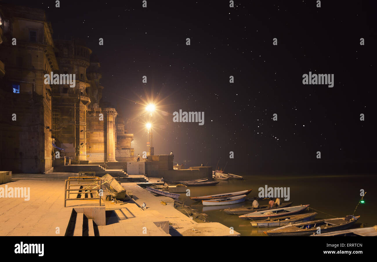 Heilige Ghat von Varanasi, tote Stadt Stockfoto