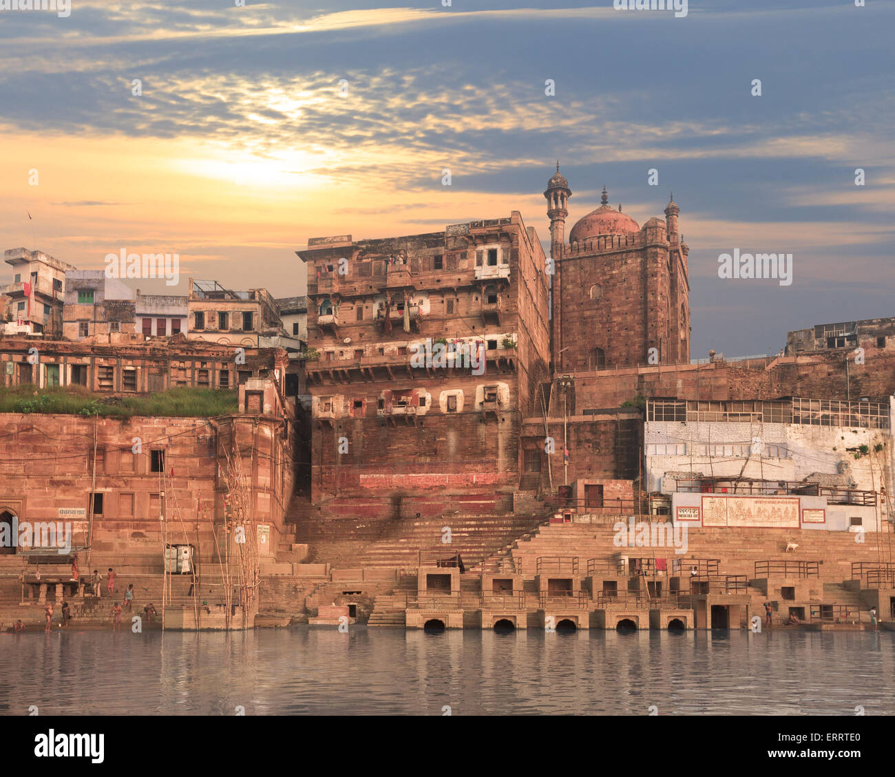 Heilige Ghat von Varanasi, tote Stadt Stockfoto