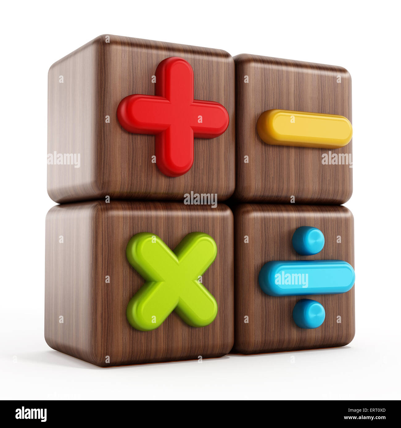 Mathematische Symbole isoliert auf weißem Hintergrund Stockfoto