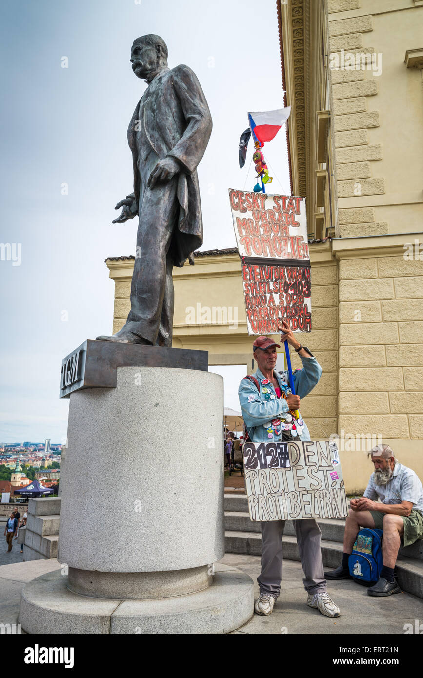 Demonstrationen der Ukraine, Prager Burg, Prag, Tschechische Republik Stockfoto