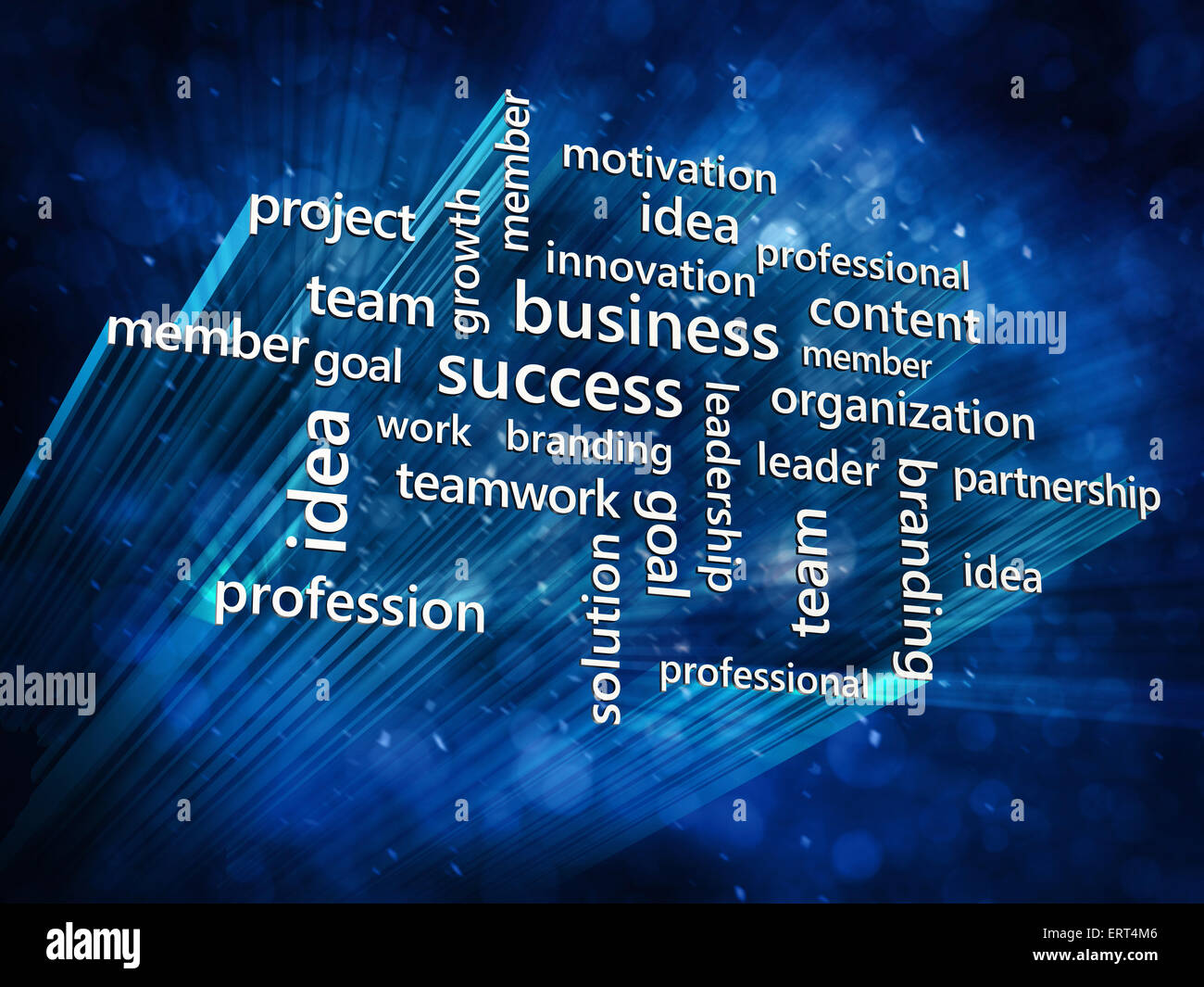 Unternehmen und ihren Erfolg Konzept Hintergrund in Blautönen Stockfoto