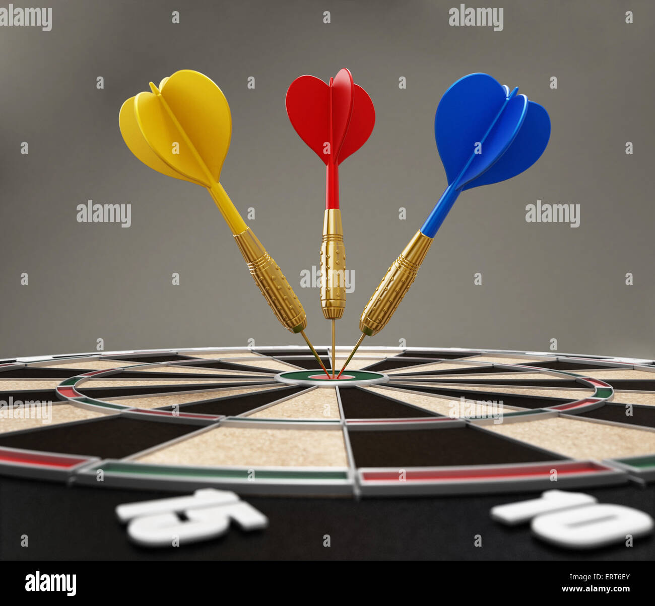 Dartscheibe Volltreffer Stockfoto