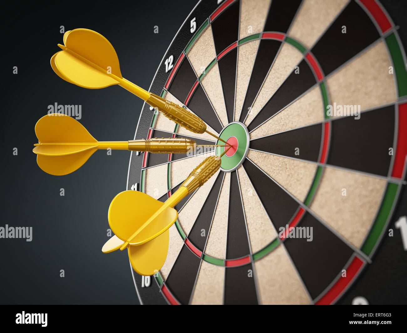 Dartscheibe Volltreffer Stockfoto