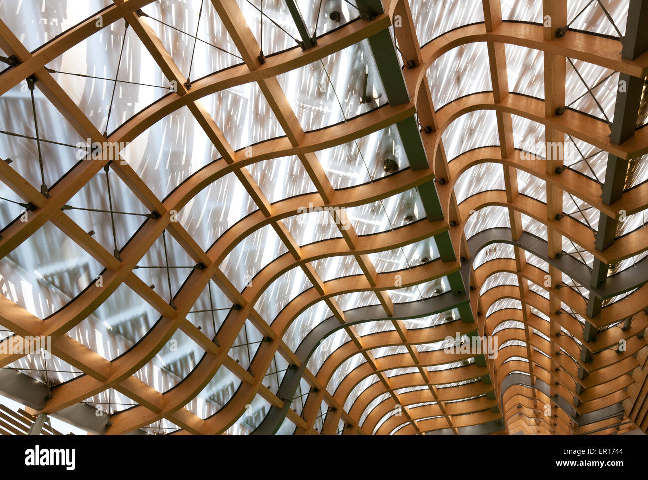 Detail der modernen Holz-Dachkonstruktion Stockfoto