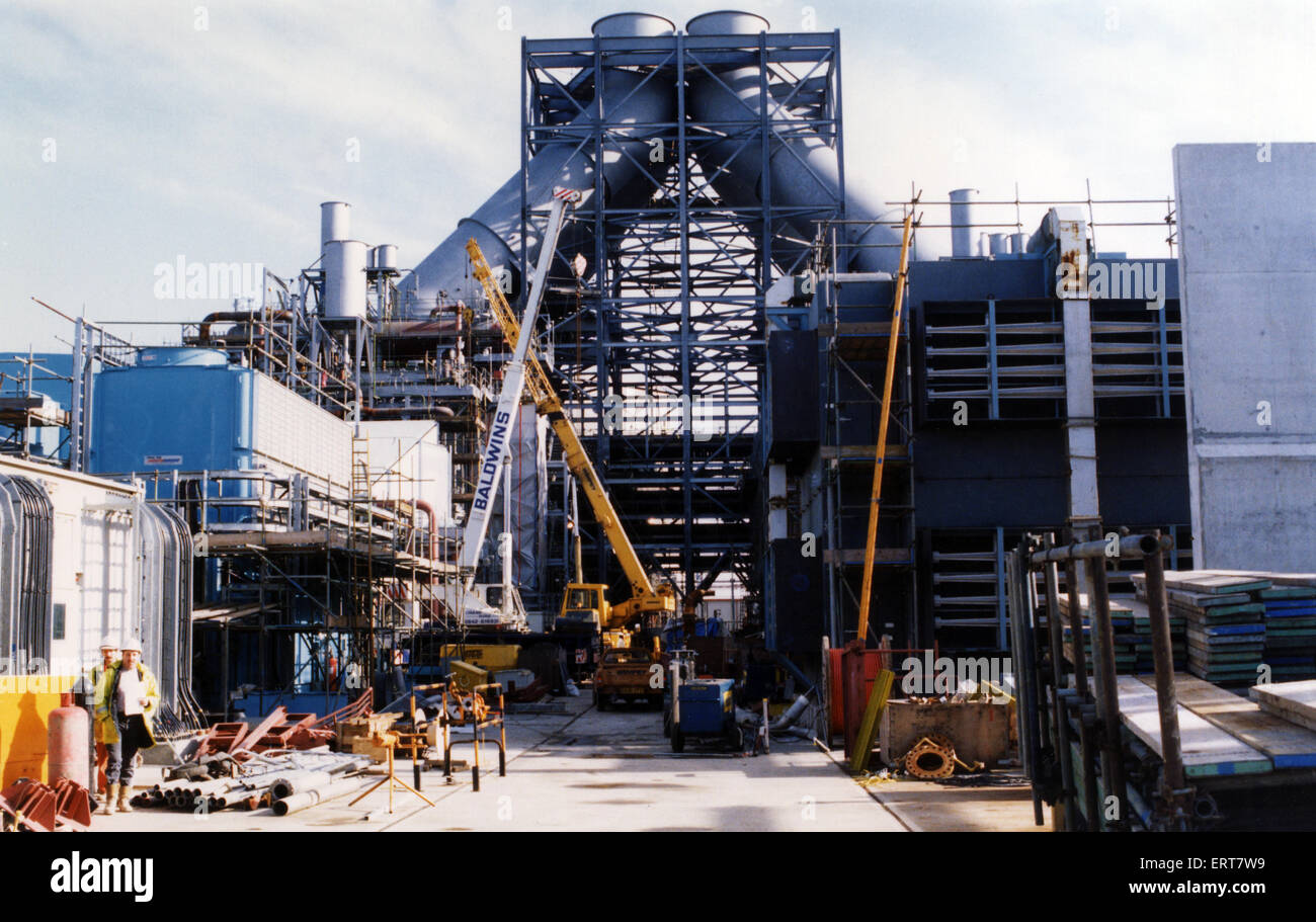 Die Enron-Kraftwerk beginnt Form anzunehmen. 8. November 1992. Stockfoto