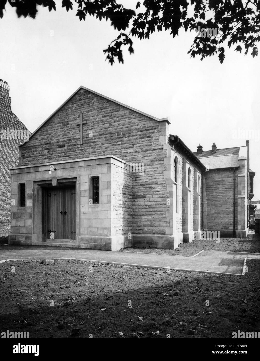 Yarm Road, Gemeindekirche, Stockton, 1. September 1955. Stockfoto