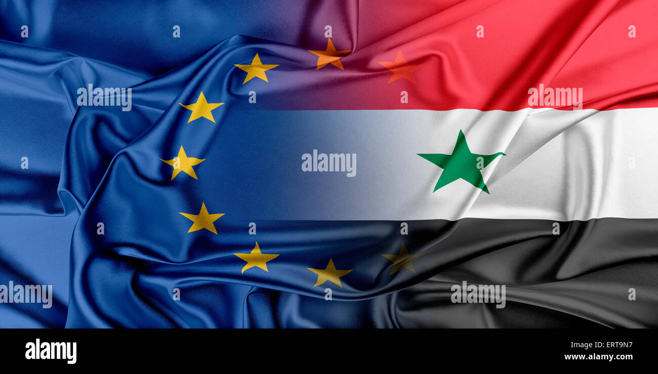 Europäische Union und Syrien. Stockfoto