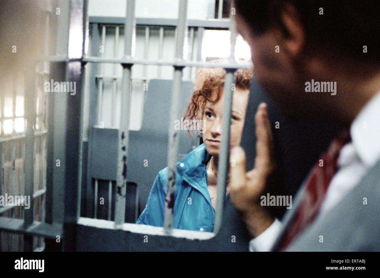 Karyn Smith, der verhaftet und ins Gefängnis in Thailand für den Versuch, Heroin aus Thailand nach Amsterdam zu schmuggeln. 26. Juli 1990. Stockfoto