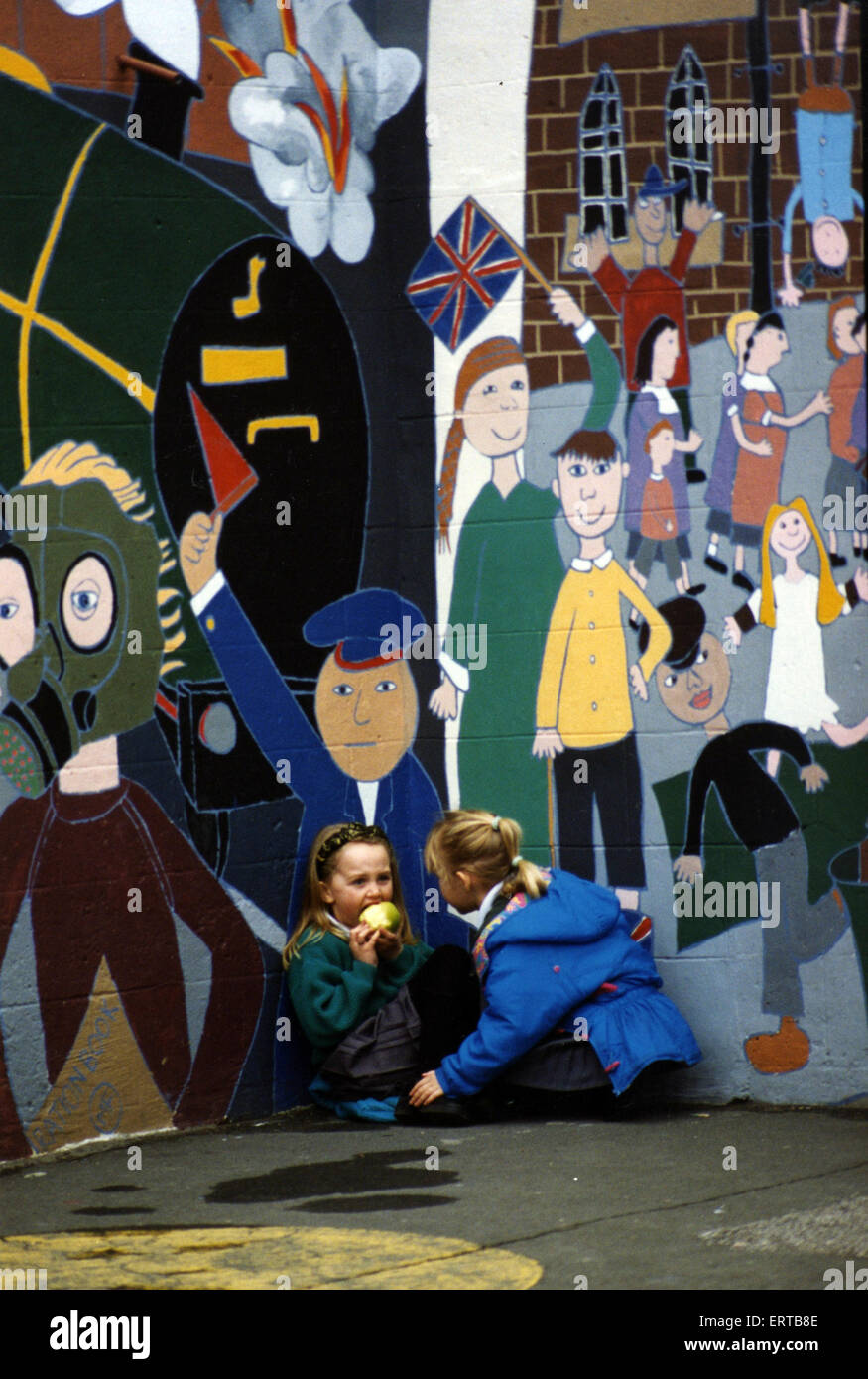 Chillingham Straße Schule, Ninth Avenue, Heaton, Newcastle Upon Tyne, Tyne and Wear, SE6 5XX. November 1993. Stockfoto