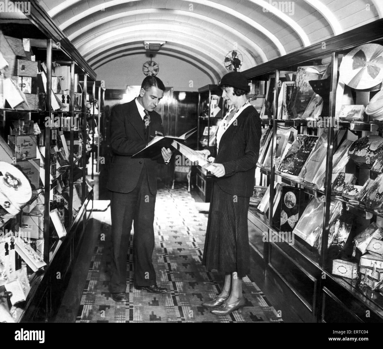 Der Showroom von Fry zeigen Zug, die öffentlich einsehbar während einer 2000 Meilen Tour sein wird. 31. Mai 1933. Stockfoto