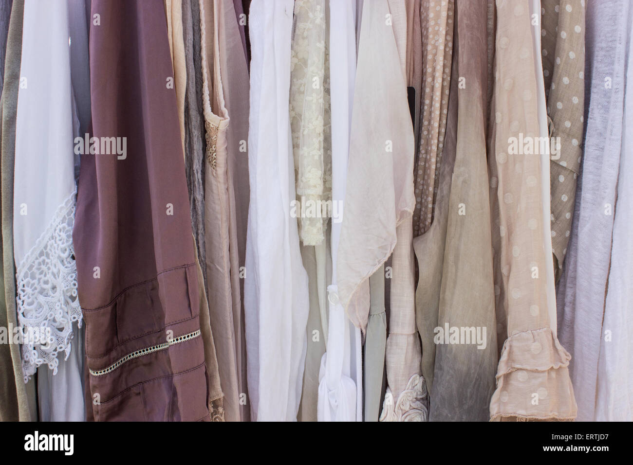 Serie mit verschiedenen gemusterten Stoffen Stockfoto