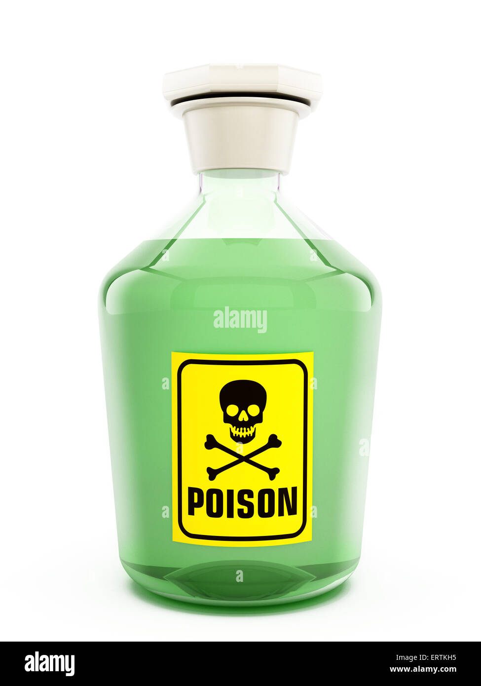 Flasche mit einer grünen Substanz zu vergiften Stockfoto