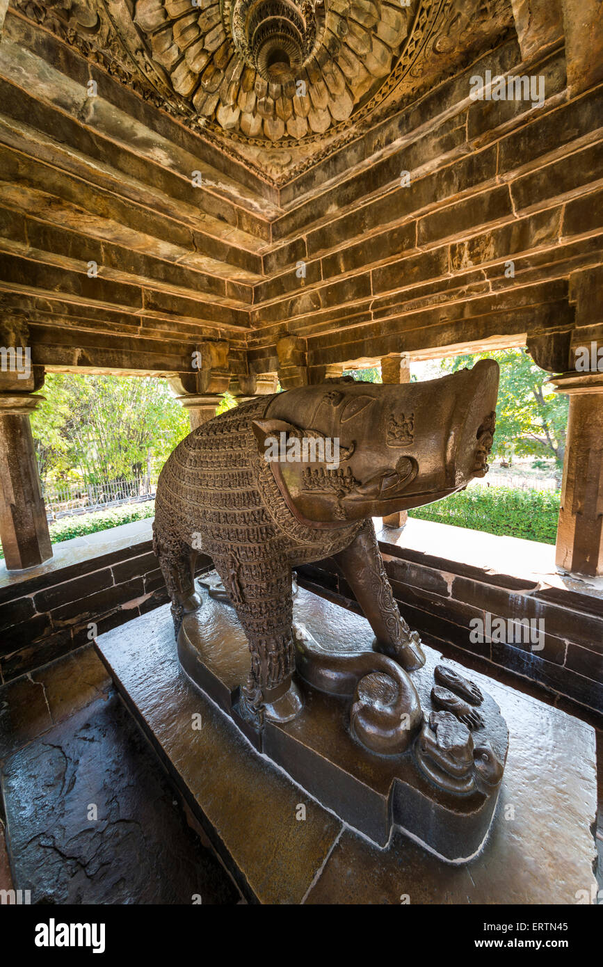 Die Varaha-Tempel, ein Wildschwein Inkarnation von Lord Vishnu, Khajuraho, Madhya Pradesh, Indien Stockfoto