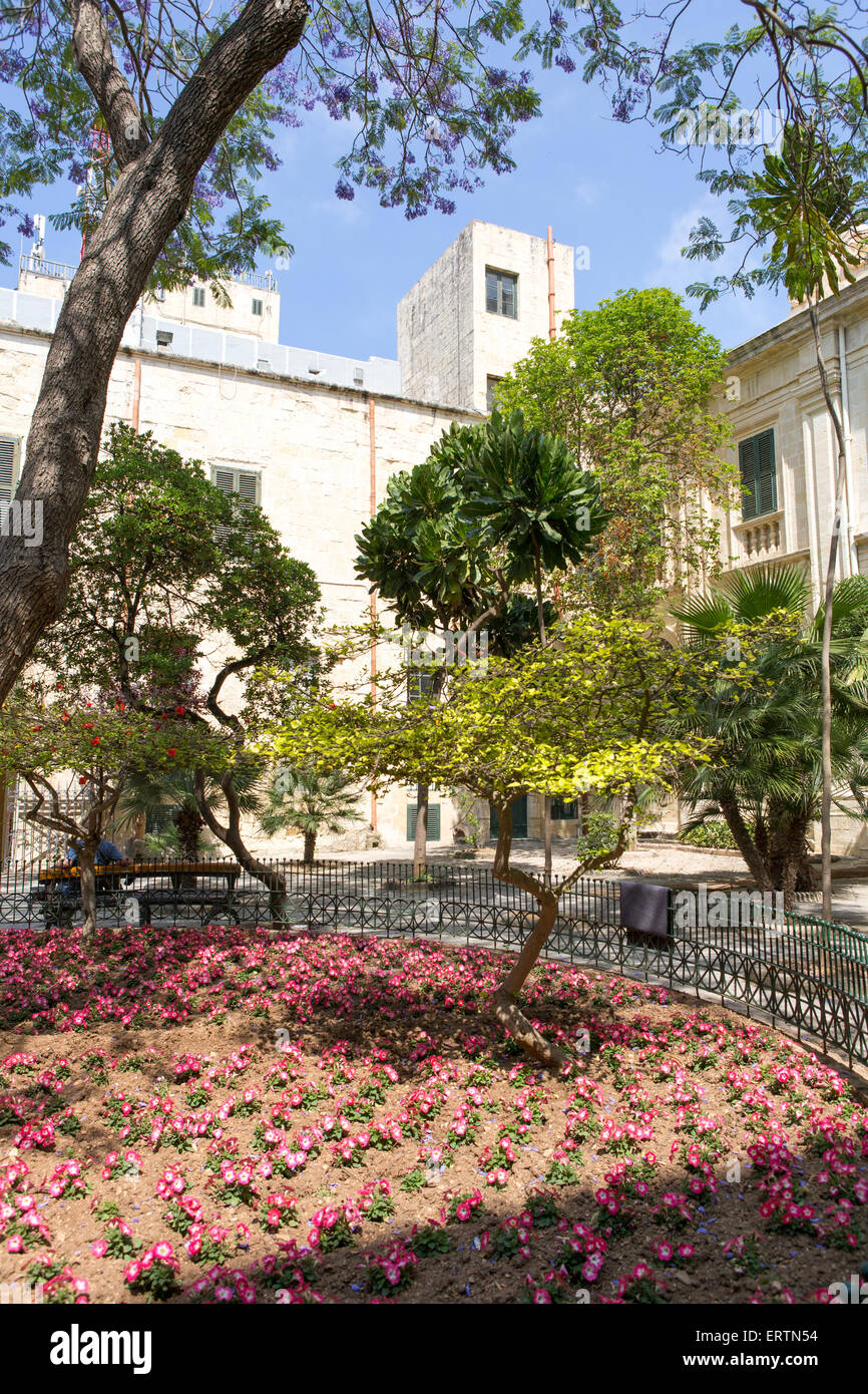 Garten der Grand Masters Palace Valletta Malta Stockfoto