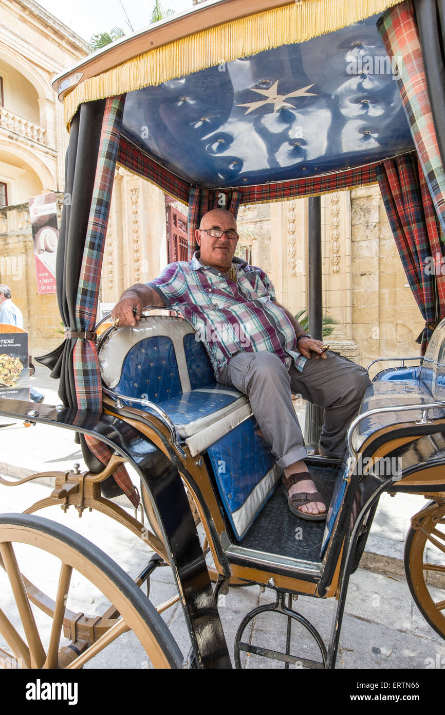 Lokale Beförderung Fahrer Mdina Malta Stockfoto