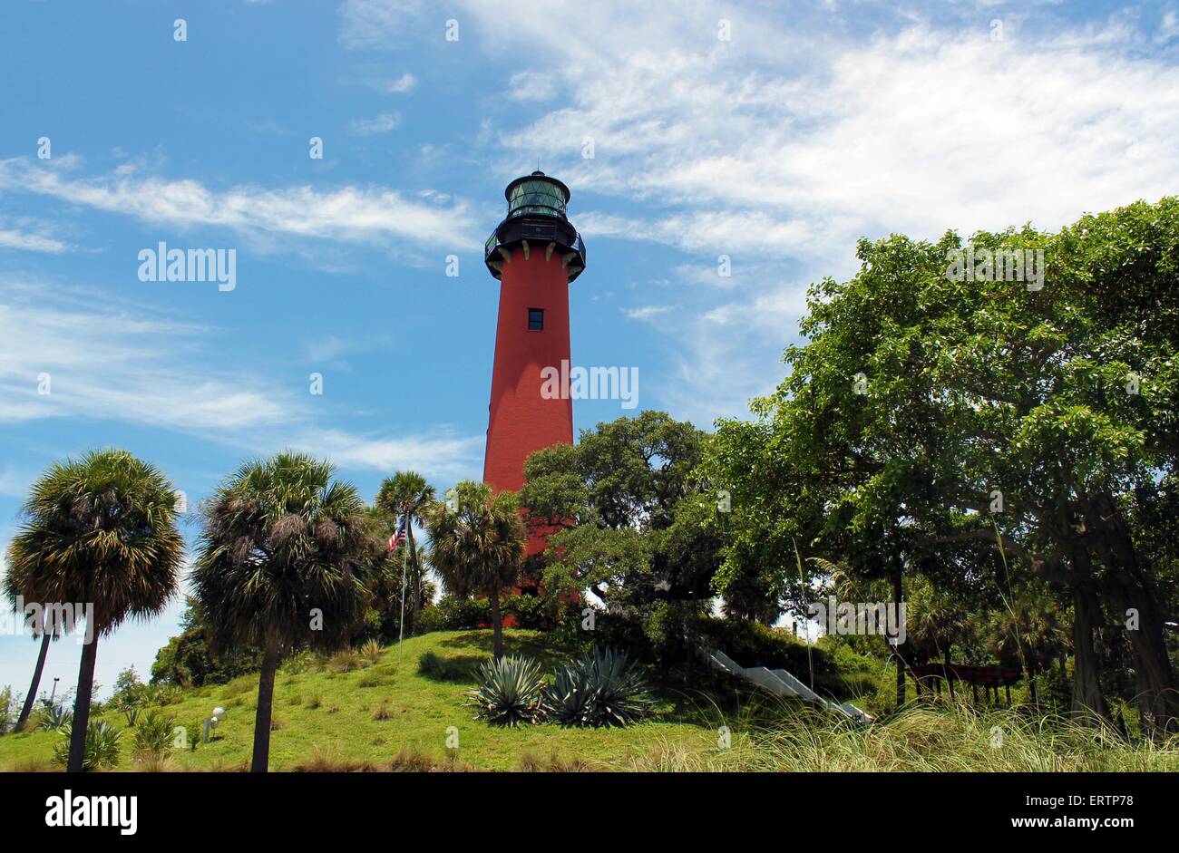 Jupiter Inlet Leuchtturm entlang der Loxahatchee River und Indian River Lagune in Jupiter, Florida. Stockfoto