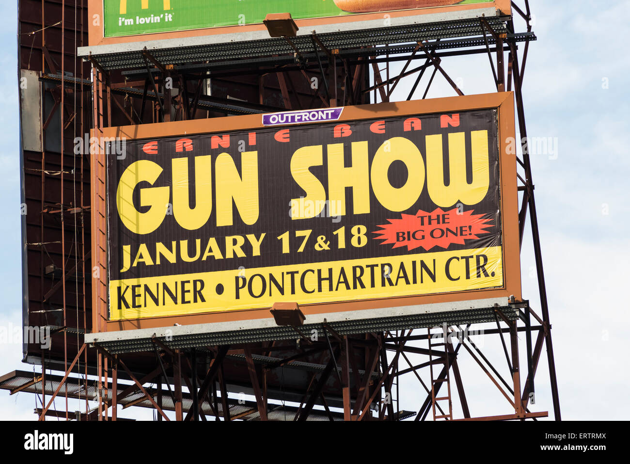 Zeichen für eine Pistole-Show in New Orleans, Louisiana, USA Stockfoto