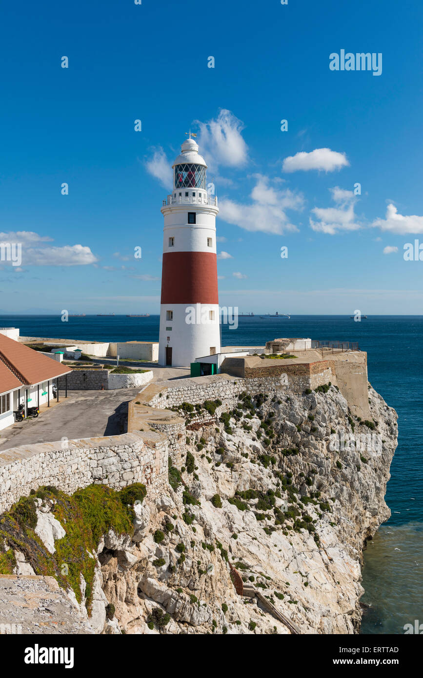 Europa Point Leuchtturm am südlichen die meisten Punkt von Gibraltar in Europa Stockfoto