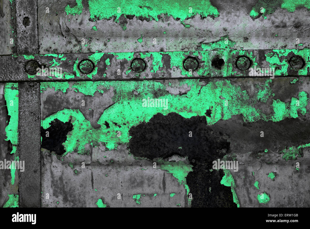 Hintergrund im giftigen Stil auf einer Metalloberfläche Stockfoto