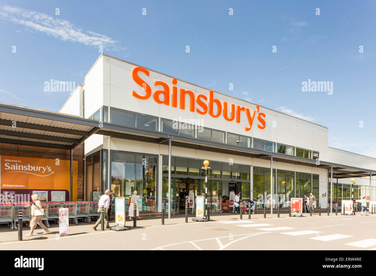 Sainsburys Supermarkt, Kidderminster, Worcestershire, England, UK Stockfoto