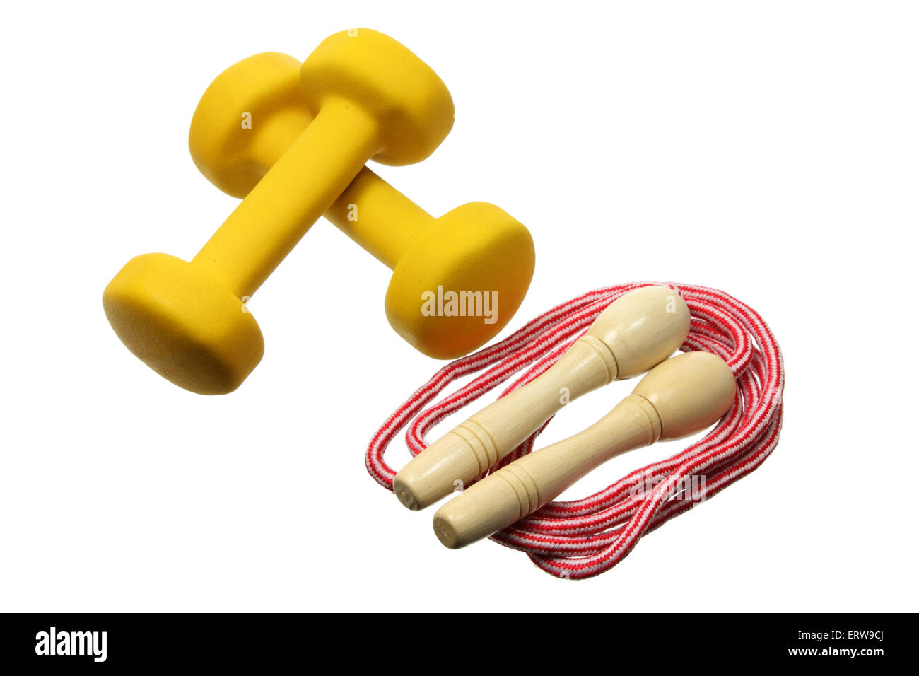 Dumb Glocken und Skipping Rope Stockfoto