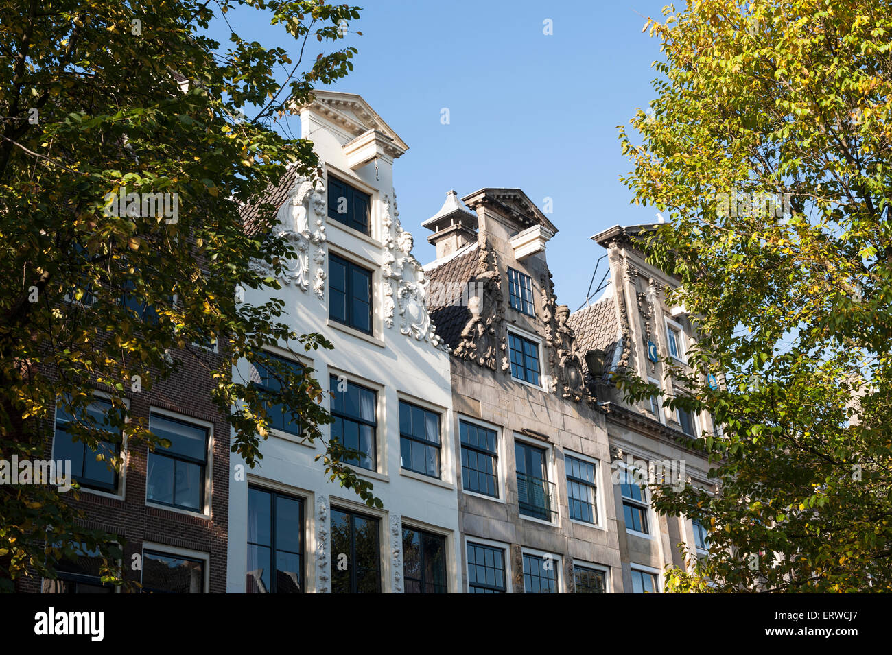 Typische Häuser in Amsterdam Stockfoto